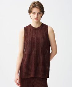 uncrave シースルーケーブルニット ノースリーブトップス