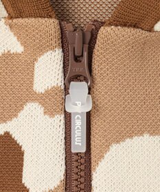 WOMEN】ピント柄 ジップアップニットフーディ / PW CIRCULUS