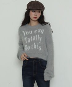 WEGO ロゴシャギーショートニット