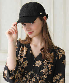 TOCCA 【つば部分UV90%以上カット・吸水速乾・抗菌防臭・洗える・サイズ調整可】LACE CAP リボンが外せる 2WAYレース素材キャップ