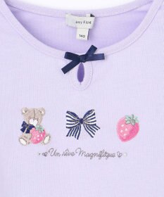 ANY KIDS テディベリー刺繍 長袖Tシャツ