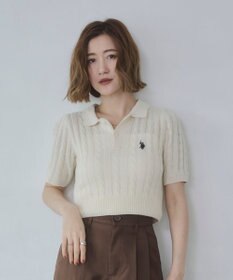 WEGO 別注USPOLO　ケーブルニットポロ