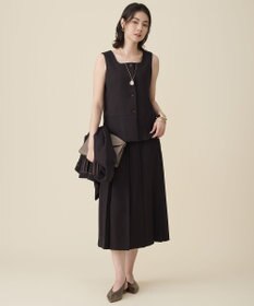 自由区 S 【セットアップ対応】リネンライクシンセティックタック スカート