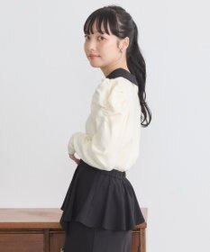 earth music&ecology 襟ビジュー付きニットプルオーバー