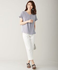 J.PRESS LADIES 【洗える】サテンストレッチ パンツ