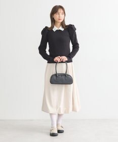 earth music&ecology 襟ビジュー付きニットプルオーバー