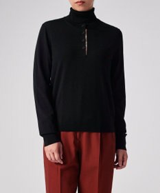 Paul Smith ドレープウール ストライプ ヘンリーネック ニット