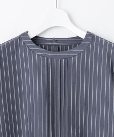 J.PRESS LADIES ストライプジャージー ピンタック カットソー