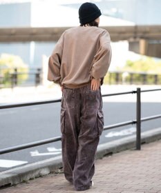 WEGO 【ウエストゴム/MLサイズ展開】イージーコーデュロイカーゴパンツ