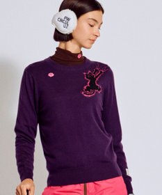 PW CIRCULUS 【WOMEN】Spark cat クルーネックニット ゴルフウェア レディース