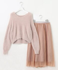 Feroux 【洗える】ニット×フレアスカート セットアップ