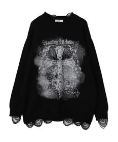 WEGO クラッシュBIGプリントニットプルオーバー