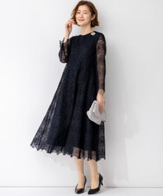 23区 【APPLAUDIR】Brocheリボンブーケレース ドレス