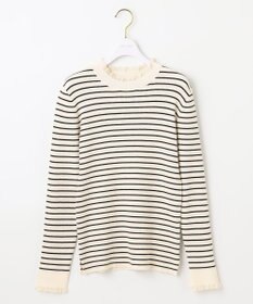 ANY SIS CICA加工 フリルネック プルオーバー