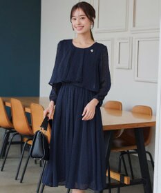 Tiaclasse L 【洗える】シフォンドレープワンピース