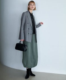 ICB L 【洗える】 ワッシャーツイル クロップドブラウス