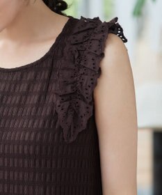 Tiaclasse L チェック柄カットソーレースコンビワンピース