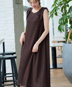 Tiaclasse L チェック柄カットソーレースコンビワンピース