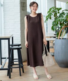 Tiaclasse L チェック柄カットソーレースコンビワンピース