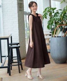 Tiaclasse L チェック柄カットソーレースコンビワンピース