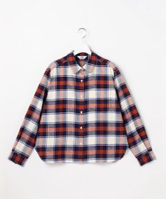 J.PRESS LADIES コットン起毛タータンチェック ショート丈 シャツ ブラウス