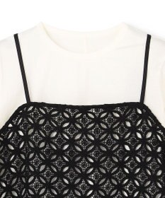 UNFILO L 【2点セット】ラッセルレース キャミレイヤード Tシャツ