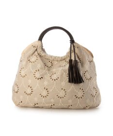 UNBILLION カシュカシュ cachecache / 花刺繍メッシュハンドルトートバッグ