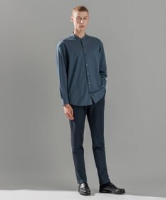 JOSEPH HOMME ウールツイストジャージー　バンドカラーシャツ