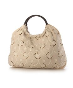 UNBILLION カシュカシュ cachecache / 花刺繍メッシュハンドルトートバッグ