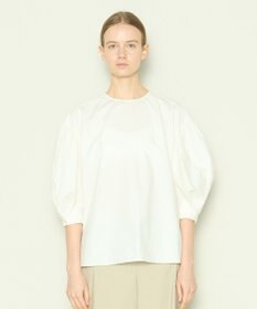 JOSEPH 【洗える】コットンシルク　ラウンドネックブラウス