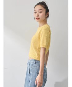 earth music&ecology ツイストブークレ半袖プルオーバー