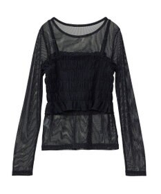 Green Parks ＳＥＴ２点　シャーリングビスチェ＋メッシュインナー