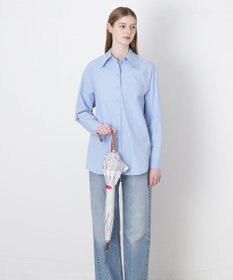 MOONBAT 【遮光/晴雨兼用】POLO RALPH LAUREN （ポロラルフローレン） 長傘 晴雨兼用日傘 ストライプフリル 遮光 遮熱 UV