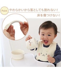 Mother garden しろたん シリコン ベビー食器セット   箱入り《顔ぼん柄》