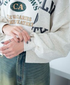 WEGO リメイク風切り替えショートスウェット