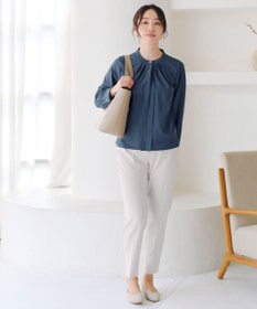 Tiaclasse L 【新色追加・洗える】バンドカラー2WAYタックブラウス