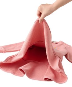 MIKI HOUSE HOT BISCUITS 【80-120cm】ビッグフェイスプリント 裏毛パイル素材 フレアワンピース