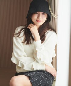 Feroux 【洗える】袖フリルダンボール プルオーバー