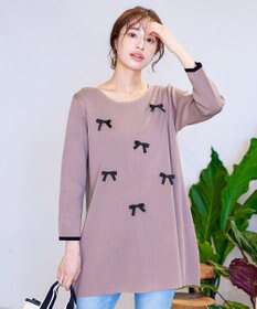 Tiaclasse L 【洗える】リボンニットチュニック