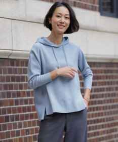 J.PRESS LADIES Smooth ニット パーカー サックス系