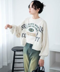 WEGO リメイク風切り替えショートスウェット