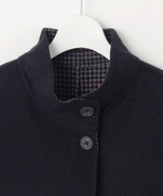 J.PRESS LADIES 【リバーシブル】ウールナイロンリバーチェック スタンドカラー コート