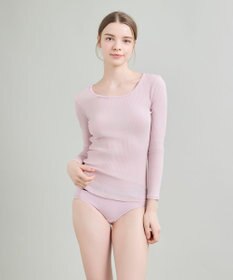 une nana cool 綿100%生地使用 リブ編みコットン 長袖シャツ