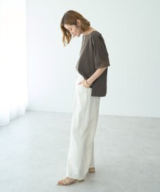 YECCA VECCA レースMIXドルマンブラウス