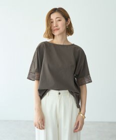 YECCA VECCA レースMIXドルマンブラウス