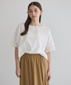 YECCA VECCA レースMIXドルマンブラウス