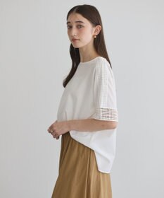 YECCA VECCA レースMIXドルマンブラウス