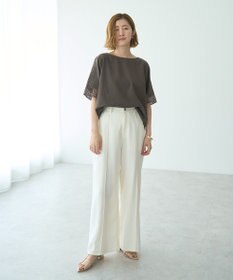 YECCA VECCA レースMIXドルマンブラウス