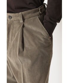 DAKS ソフトコーデュロイ ワイドレッグ ディーププリーツパンツ