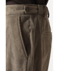 DAKS ソフトコーデュロイ ワイドレッグ ディーププリーツパンツ